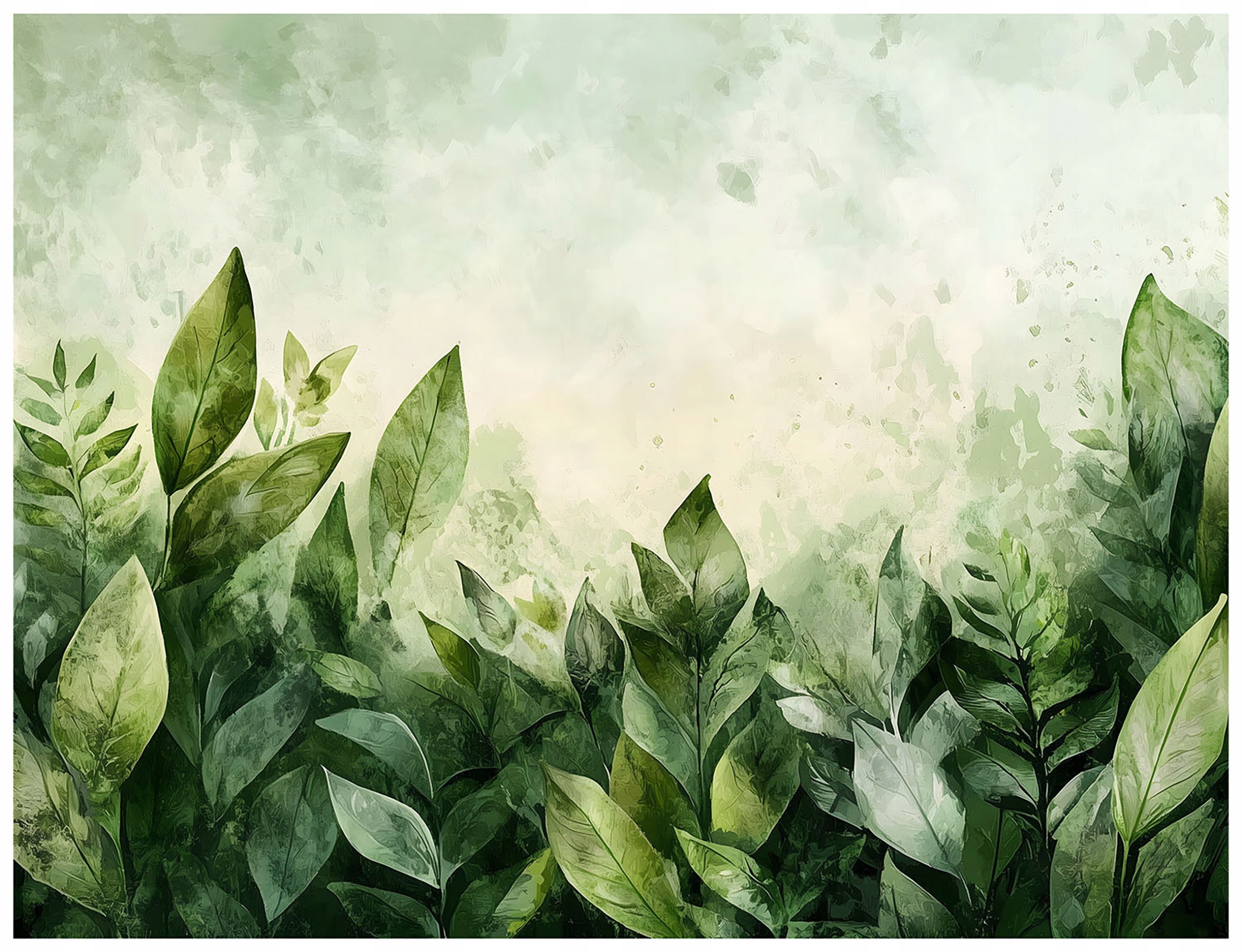 Green leaves nature concrete wall mural for bedroom living room wallpaper 150x105 15398