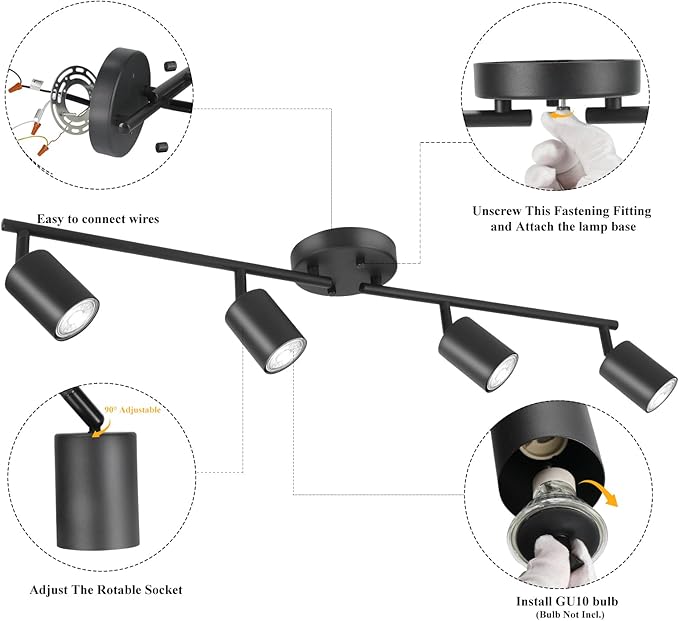 SPOTLUMINARA LED 4 Light Track Lighting Kit
