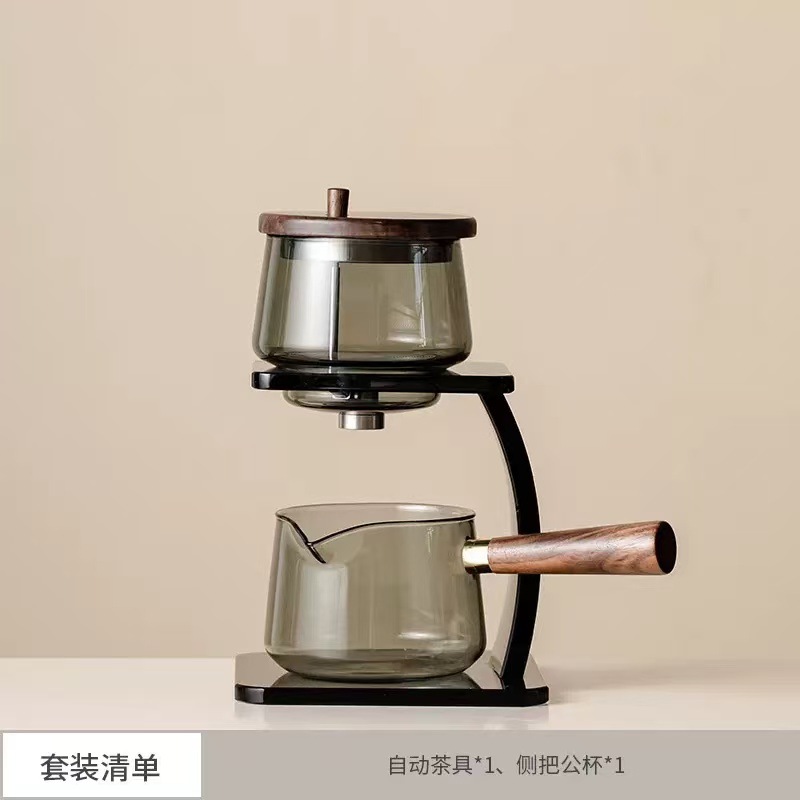 Lazy Automatic Tea Set Glass Teapot Kung Fu Tea Cup Household Light Luxury High-End Set