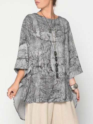 Marble Print Versatile Classic Top