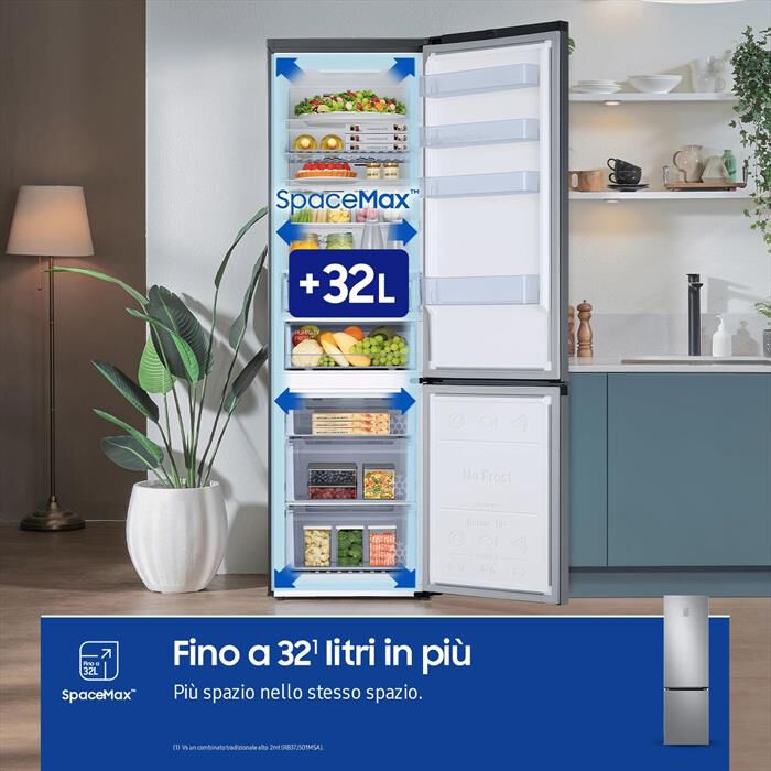 SAMSUNG - Frigorifero combinato RB38C676CS9/EF ClasseC 390lt-METAL INOX
