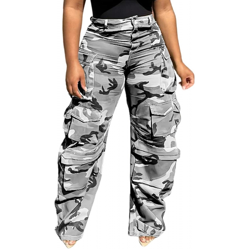 Women's Cargo Baggy Straight Jeans Streetwear