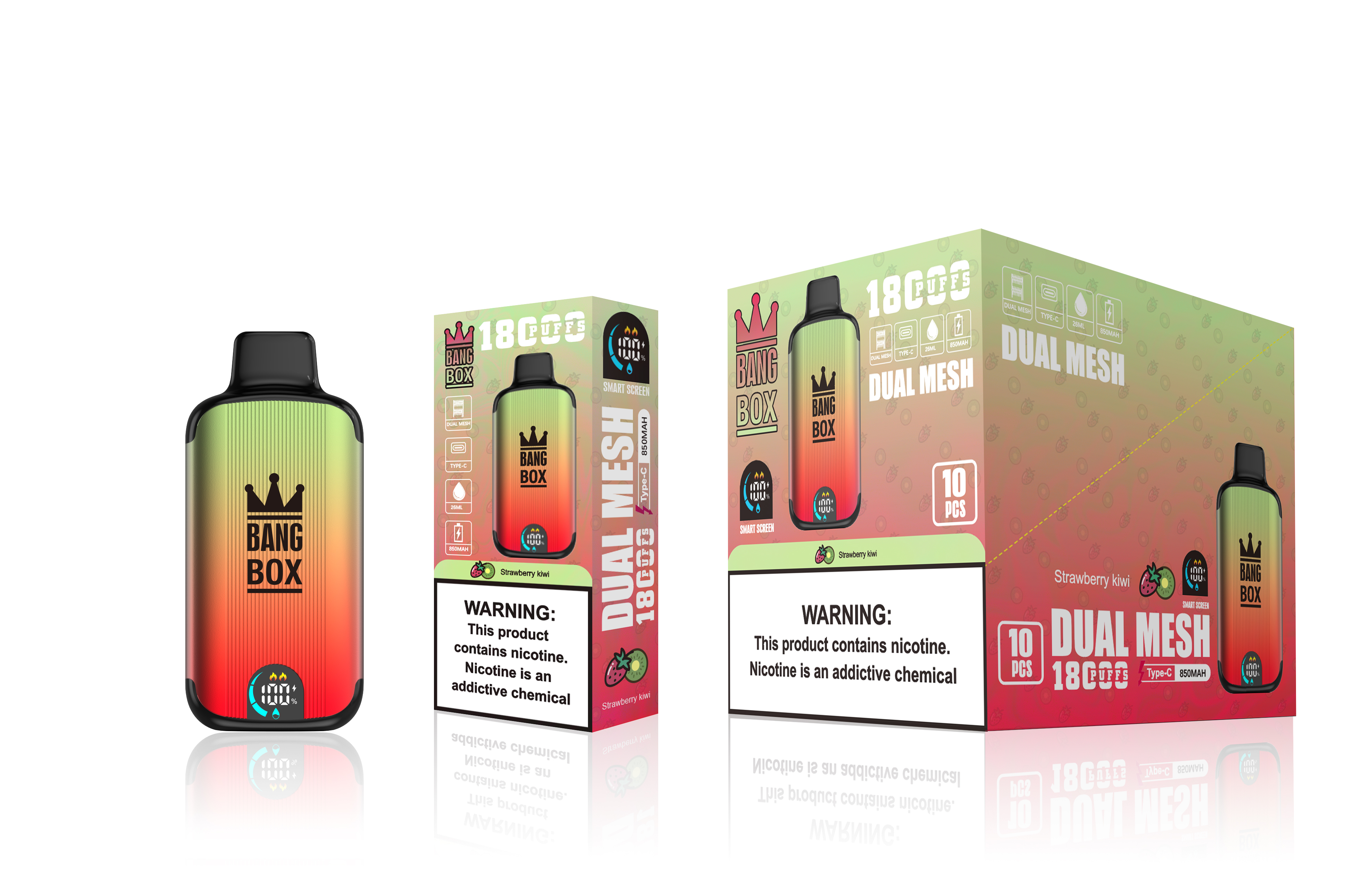 （3 pieces）Bang Box 18000 Puffs New Product LED Display Disposable Vape