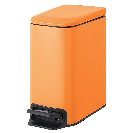 SMARTTOSS Small Bathroom Trash Can with Lid Soft Close