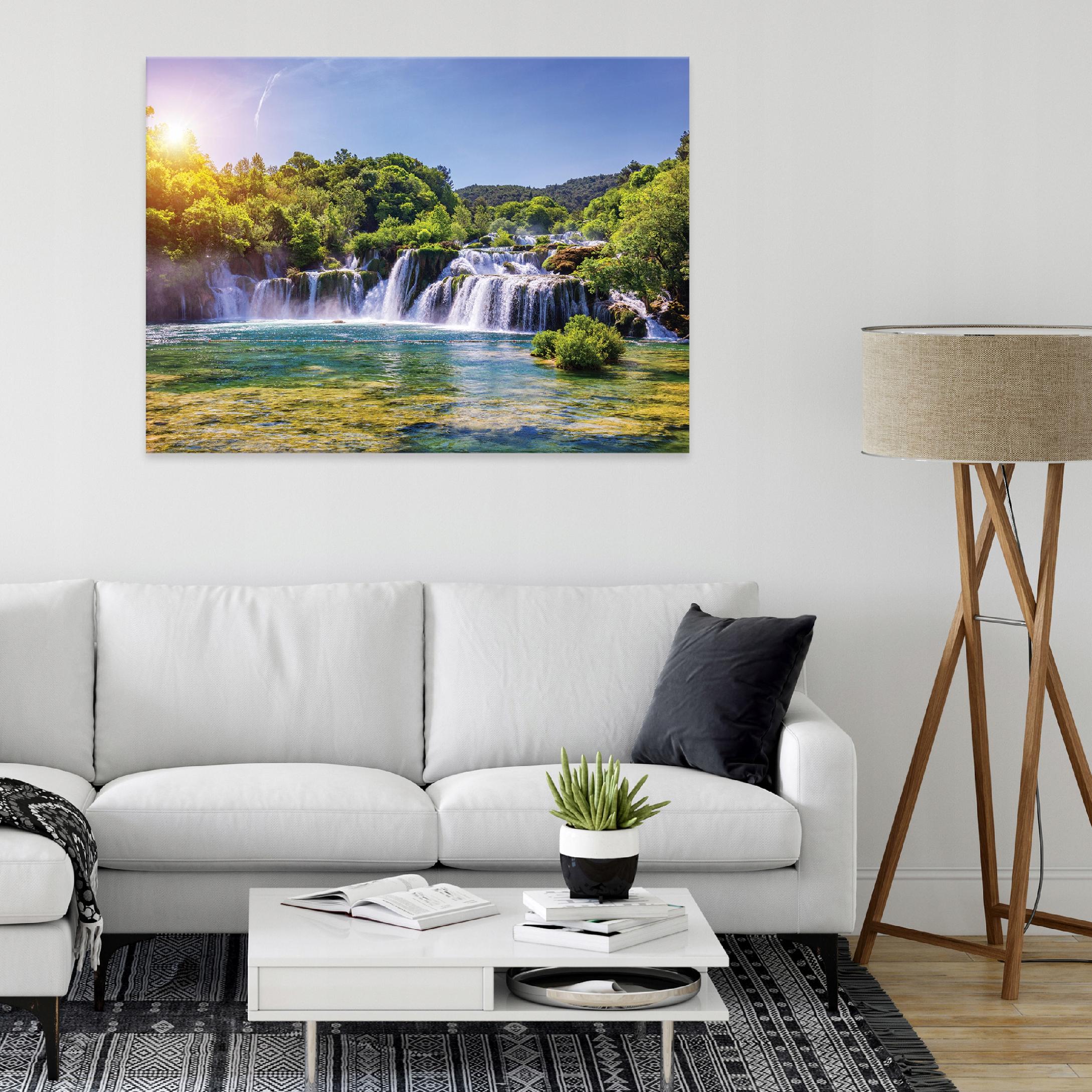 Canvas painting, waterfall landscape, large, 60x40