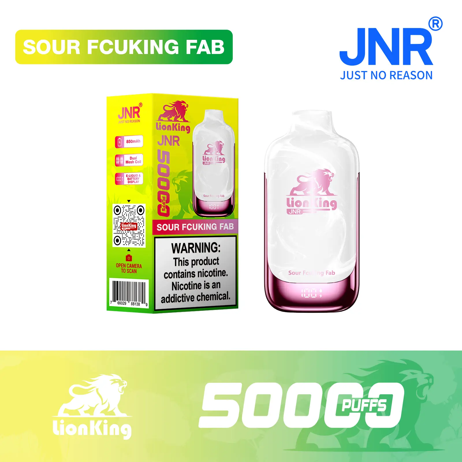 Sour Fcuking Fab - JNR Lion King 50000 Puff Disposable Vape - Geek Max Vape
