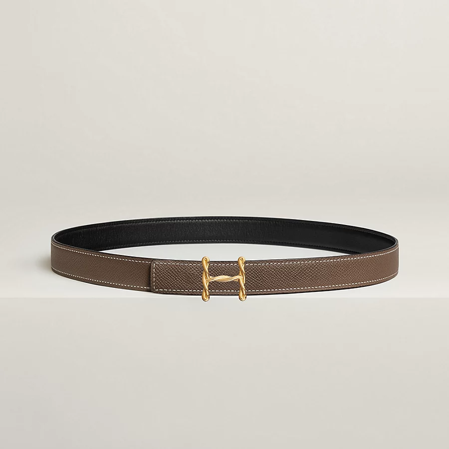 H Torsade belt buckle & Reversible leather strap 24 mm