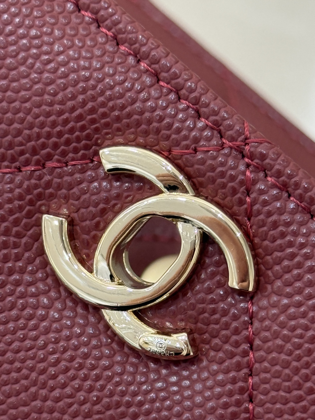 Classic Wallet On Chain with Top Handle（Burgundy） - Mocuir