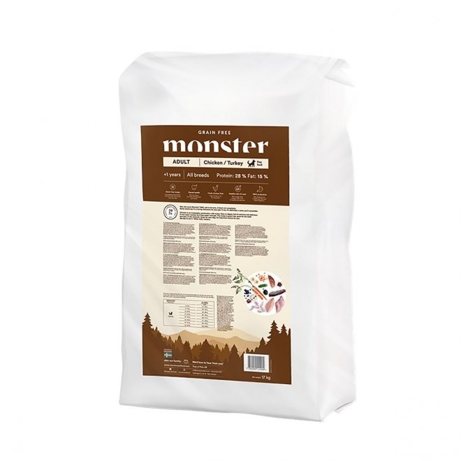 Monster Dog Adult Grain Free All Breed Kylling & Kalkun