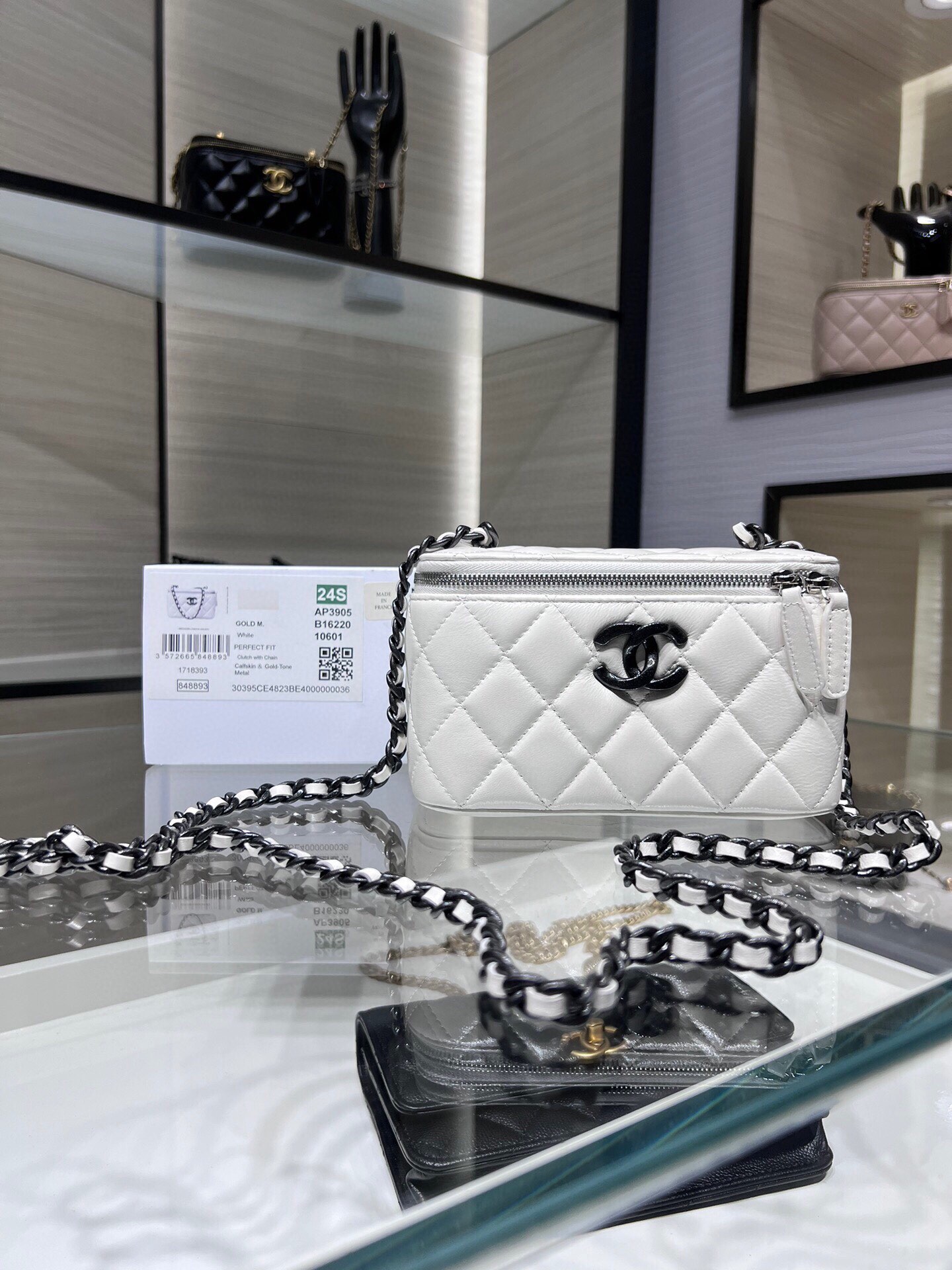 Perfect Fit Clutch with Chain  Vanity Case - Mocuir