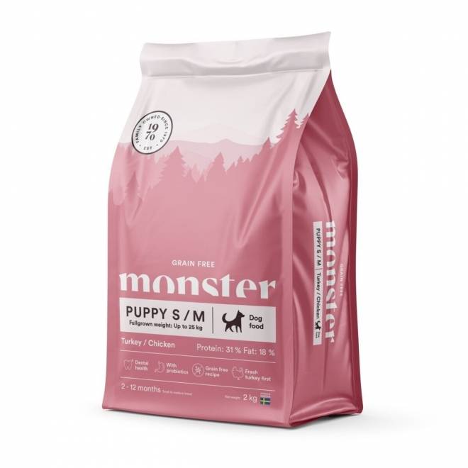 Monster Puppy Grain Free Small & Medium Kalkun & Kylling