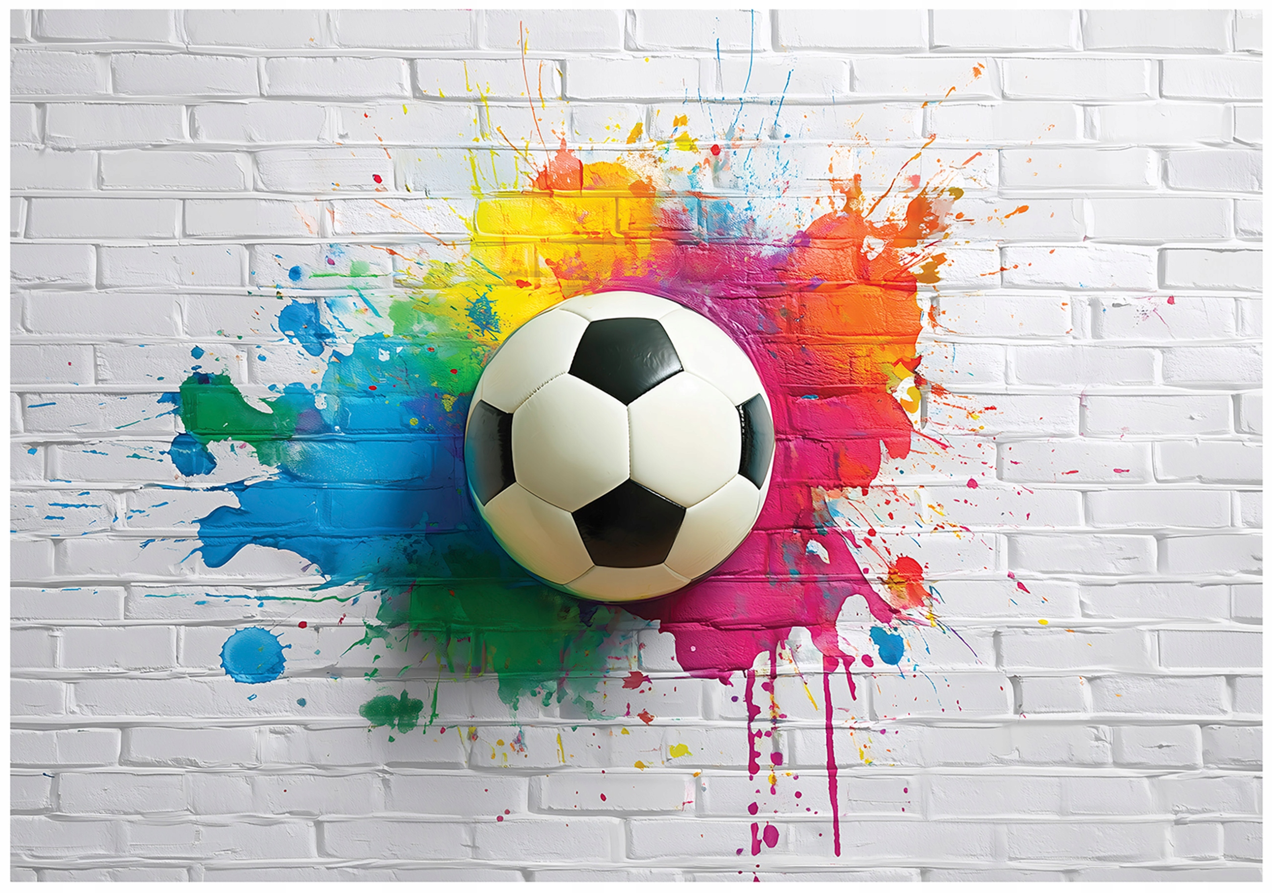 Children's wall mural, soccer graffiti wallpaper for a child's room,