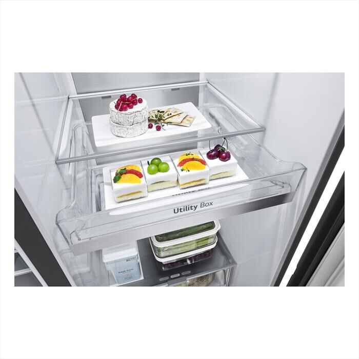 LG - Frigorifero side by side GSLE91EVAC Classe C-Essence Black Steel