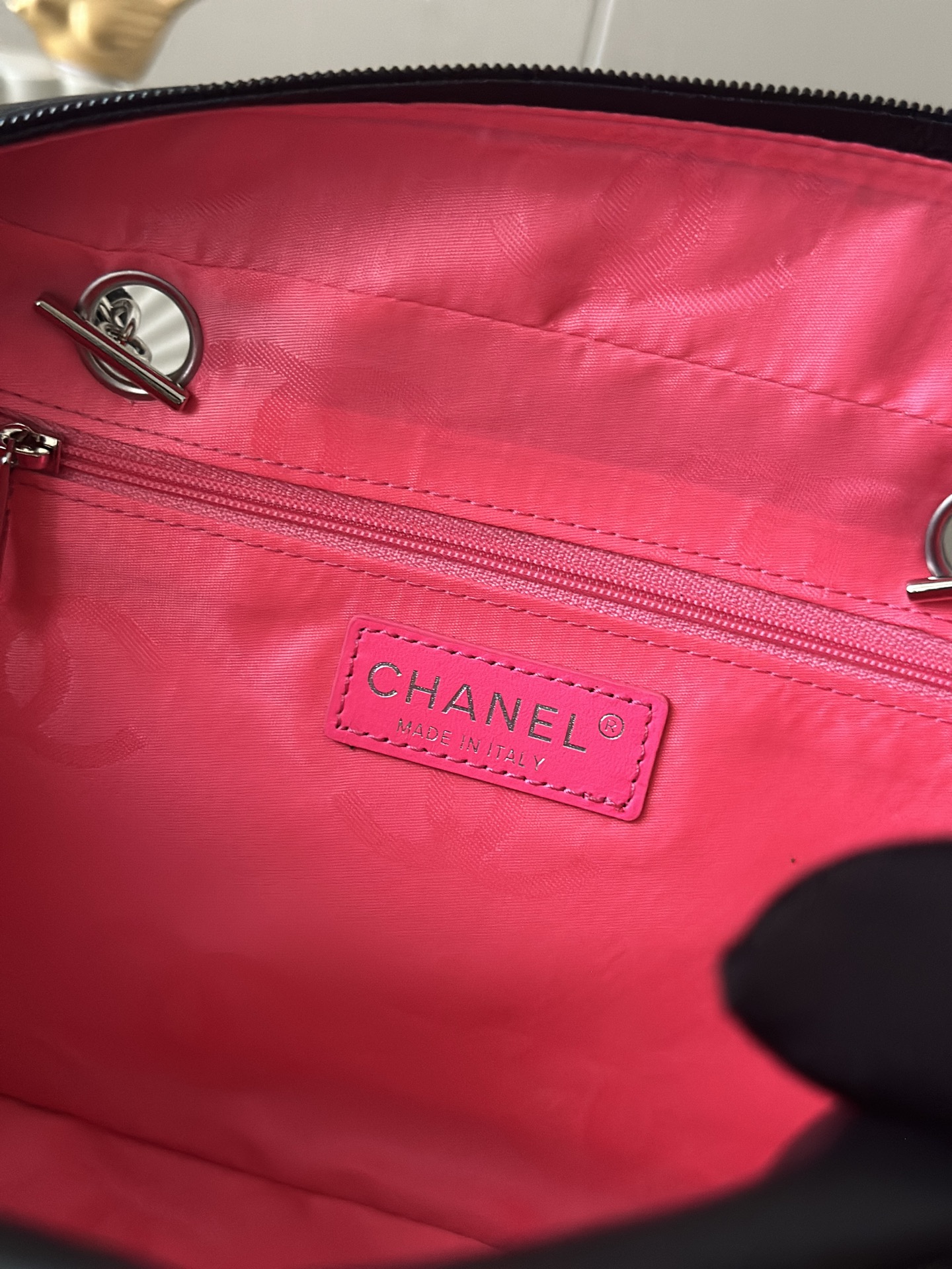 Black Quilted Cambon Bowling Bag with Silver Hardware - Mocuir