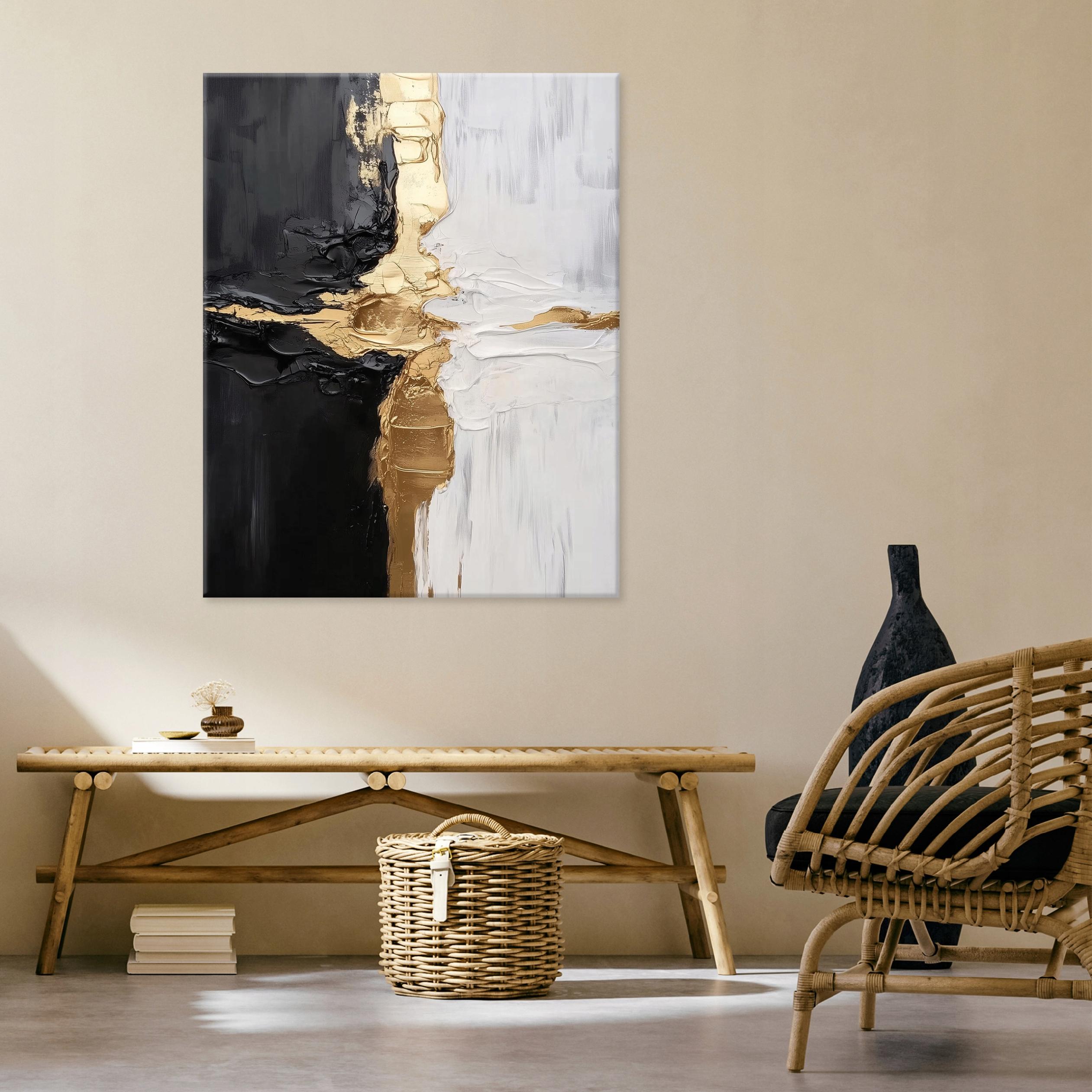 Abstract painting, golden glamour, for the bedroom, living room, or kitchen, on canvas, 40x30