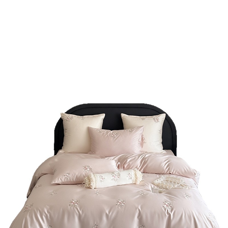 Cotton long-staple cotton four-piece cotton embroidered quilt cover bedding set of 4