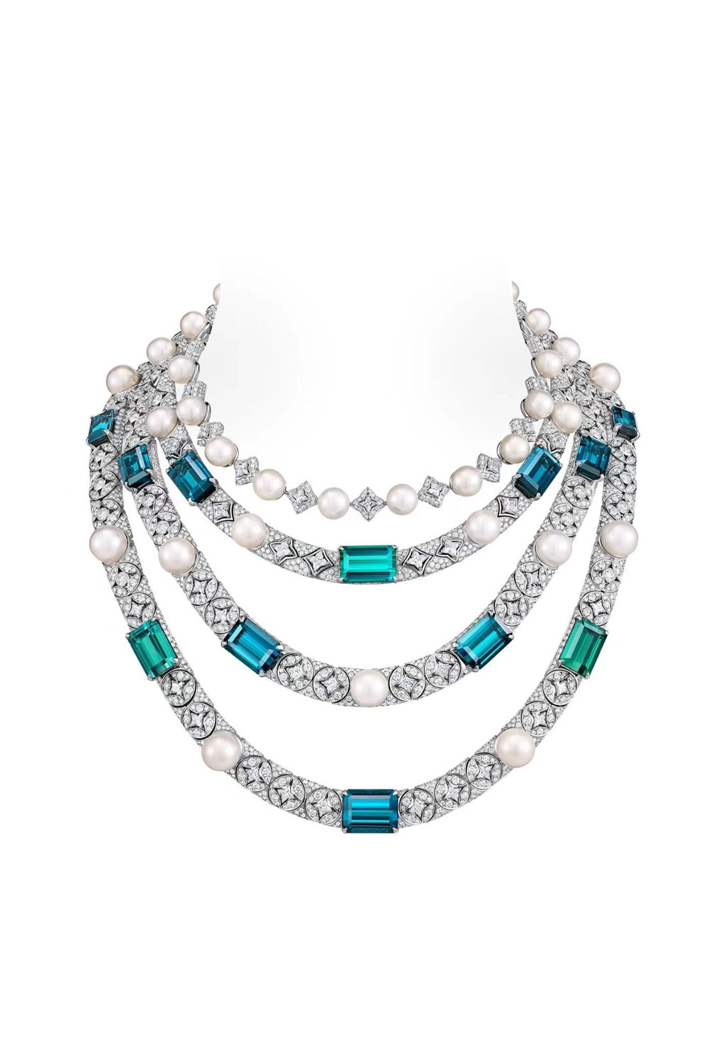 White Pearl Necklace & Tahitian Pearl Enamel Necklace