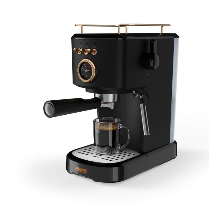 PRINCESS - MACCHINA CAFFE' ESPRESSO 3 IN 1-Nero / Acciaio-Plastica