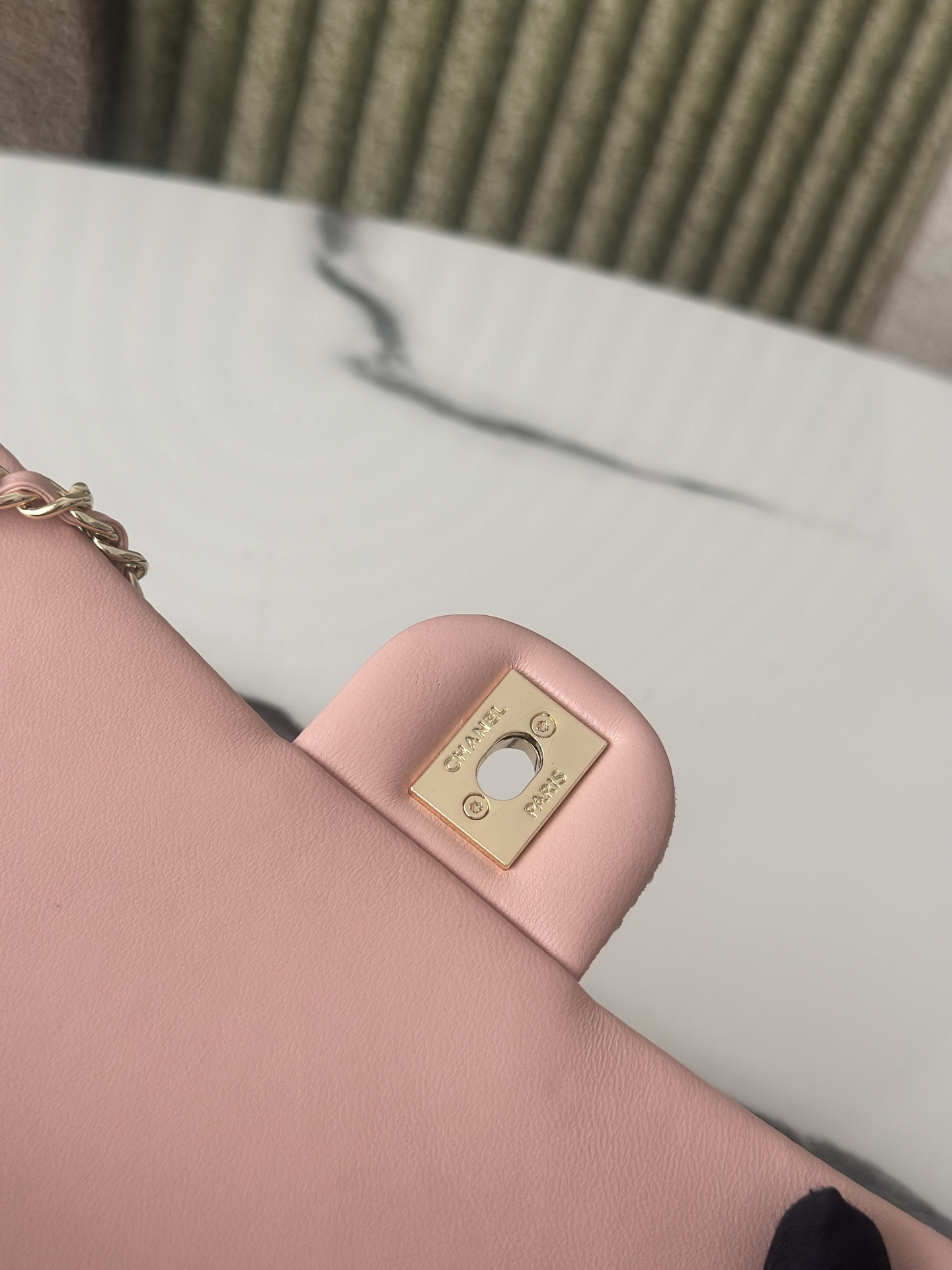 24C25C Small Classic Flap Bag in Sakura Pink Crystal & Pearl Embellished Lambskin with Leopard Pattern & Light Gold-Tone Hardware - Mocuir