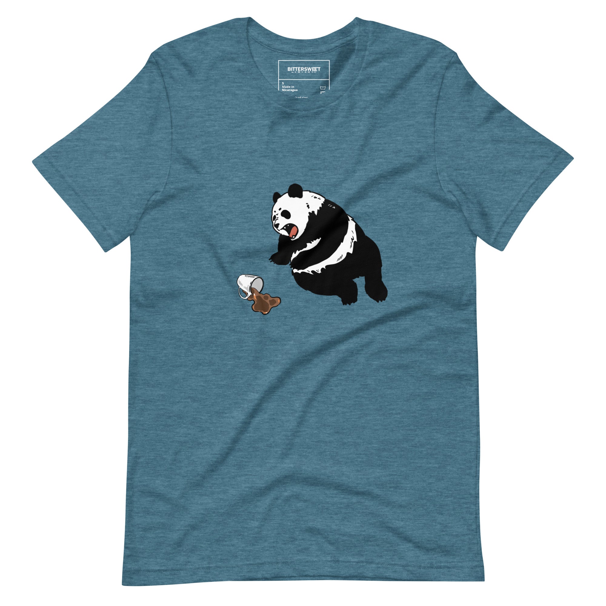 Coffee wake me up panda funny graphic tees