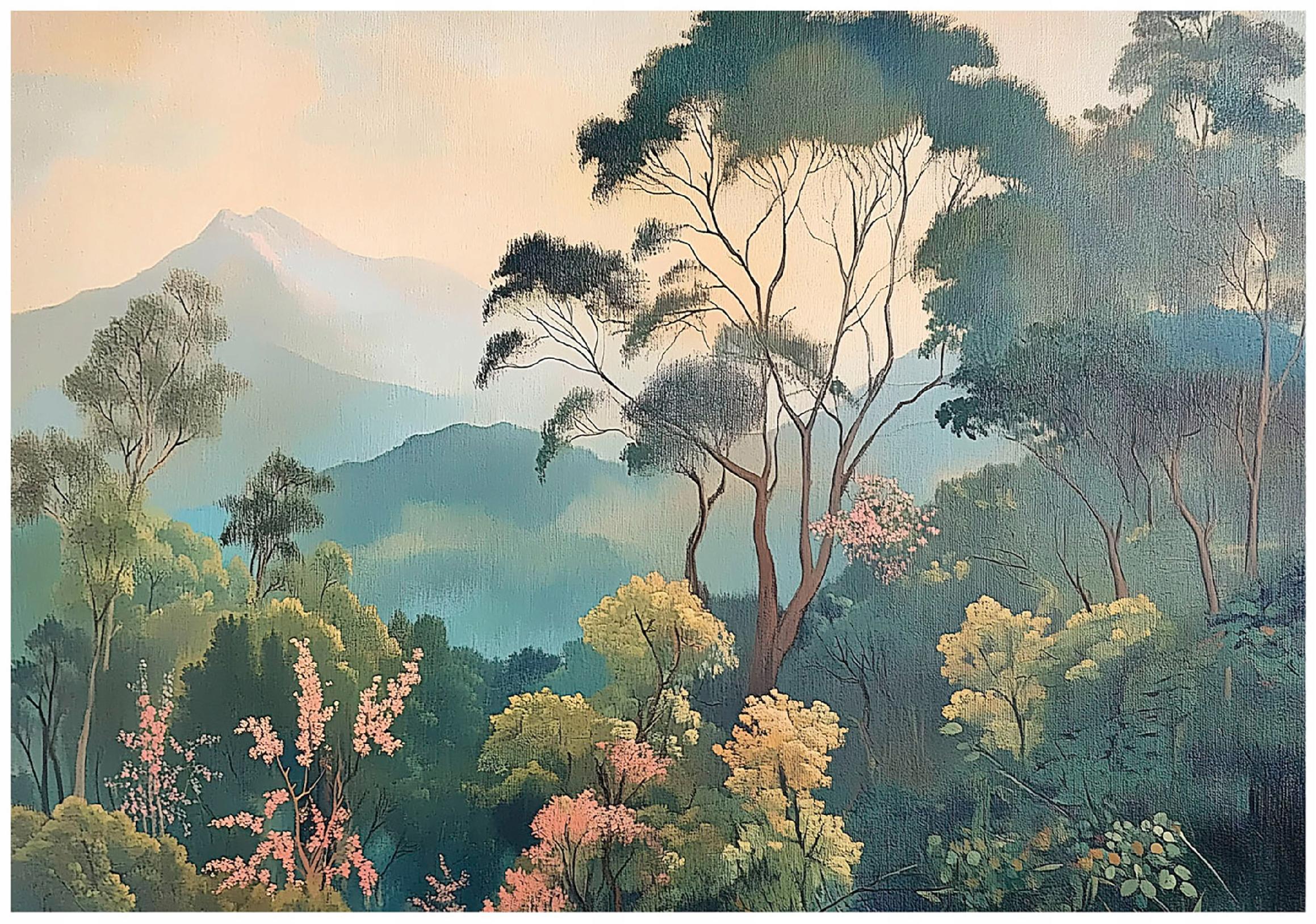 Jungle nature forest bedroom living room wallpaper non-woven wallpaper