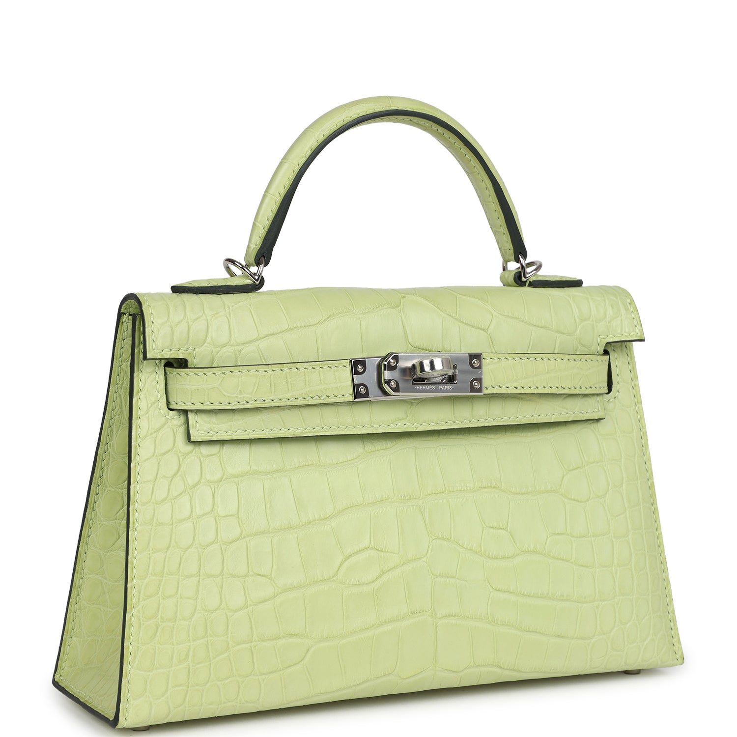 Kelly Sellier 20 Jaune Bourgeon Matte Alligator Palladium Hardware