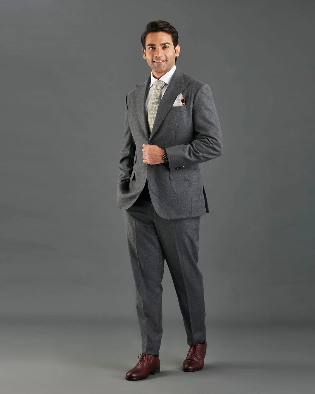 Dark Grey Wool Flannel Suit