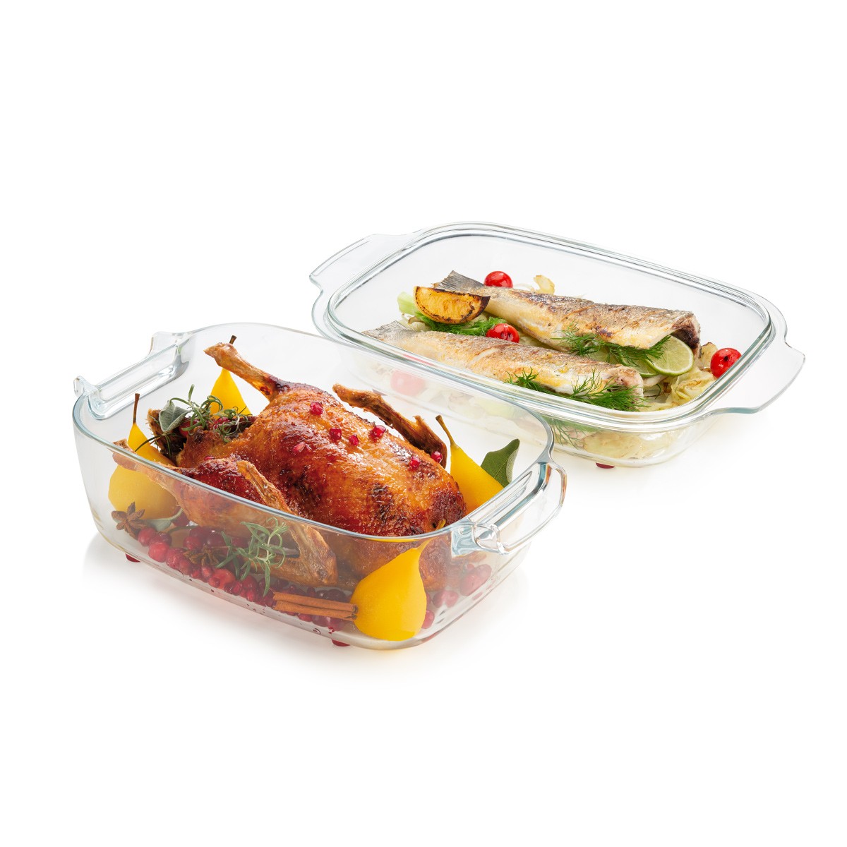 Pekáč s poklopem GrandCHEF 40 x 26 cm, skleněný