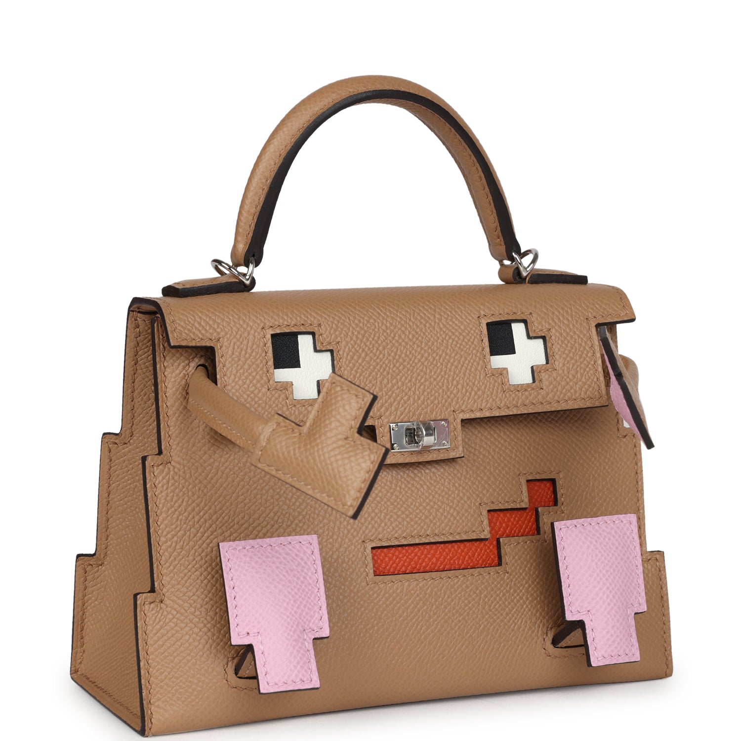 “Quelle Idolle” Picto Kelly Doll Chai/Mauve Sylvestre/Bleu Celeste/Terre Battue Epsom Palladium Hardware