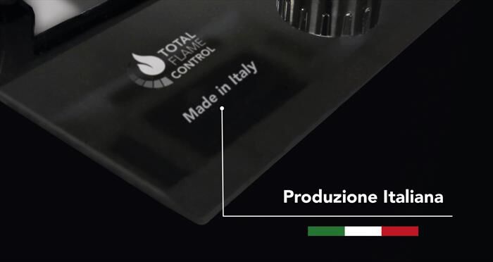 GLEM GAS - Piano cottura a gas GV64TXBK 4 fuochi 60cm-Nero Lucido