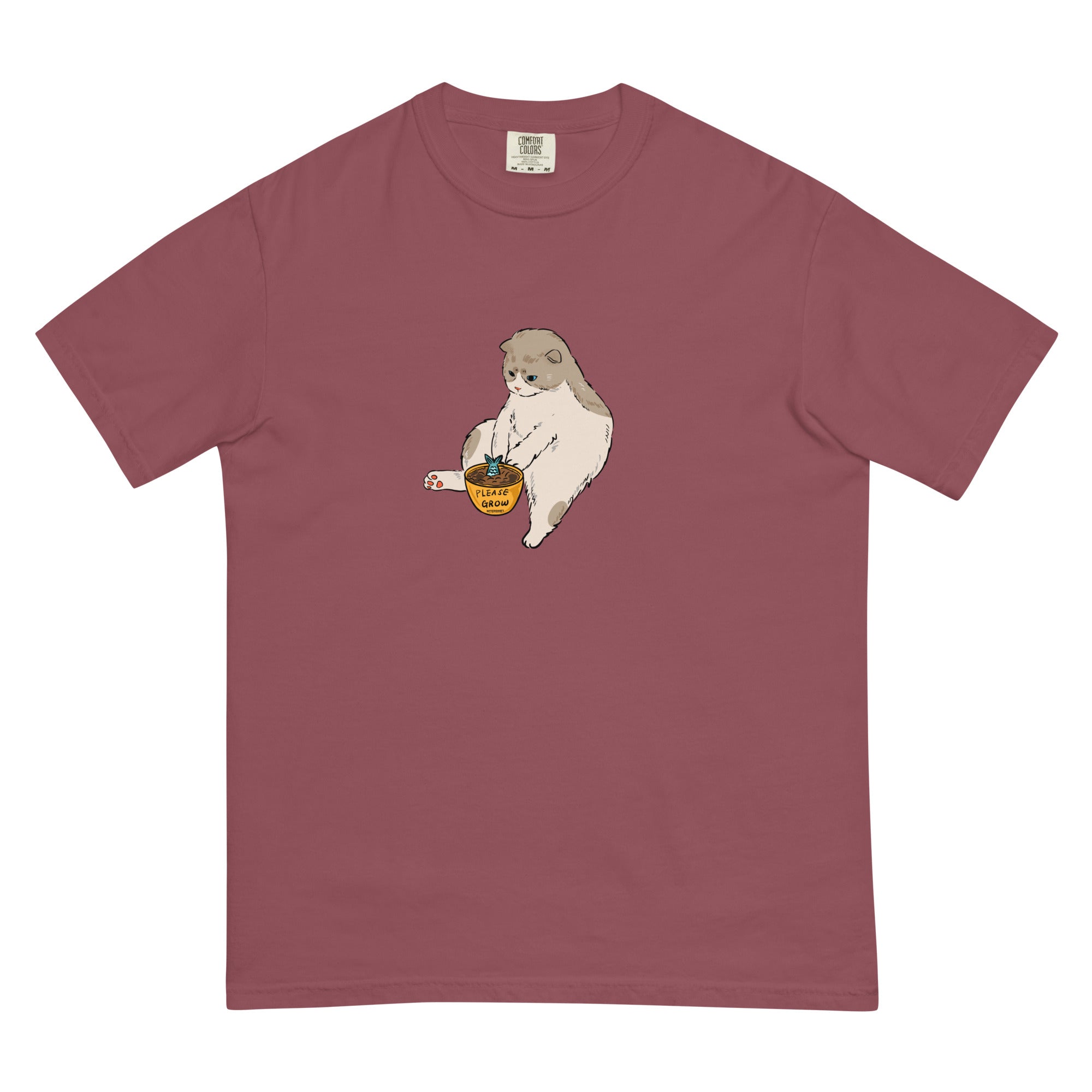 Spring blooms. Cat graphic T shirt. Streetwear