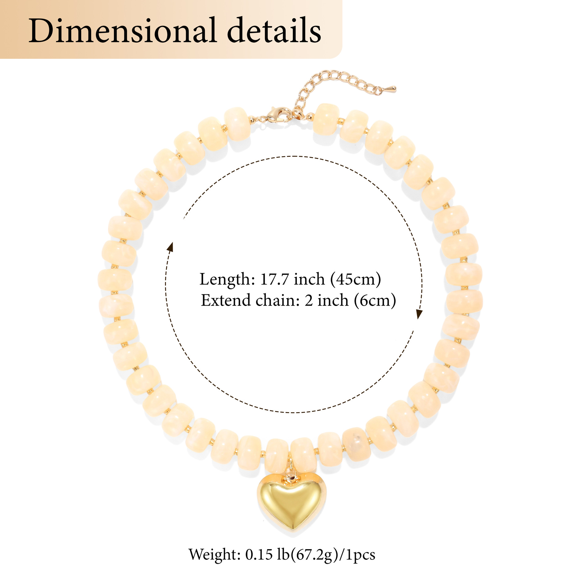 New colorful beaded love necklace fashion trend commuter everyday ladies Joker clavicle chain