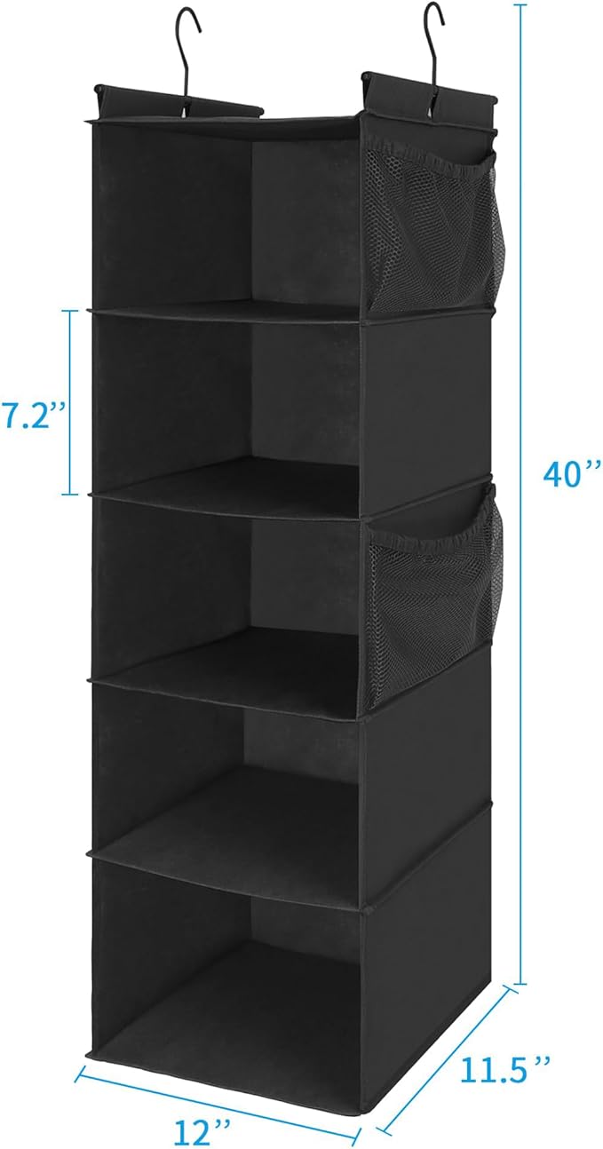 DIVIDERLY 5-Shelf Hanging Closet Organizer