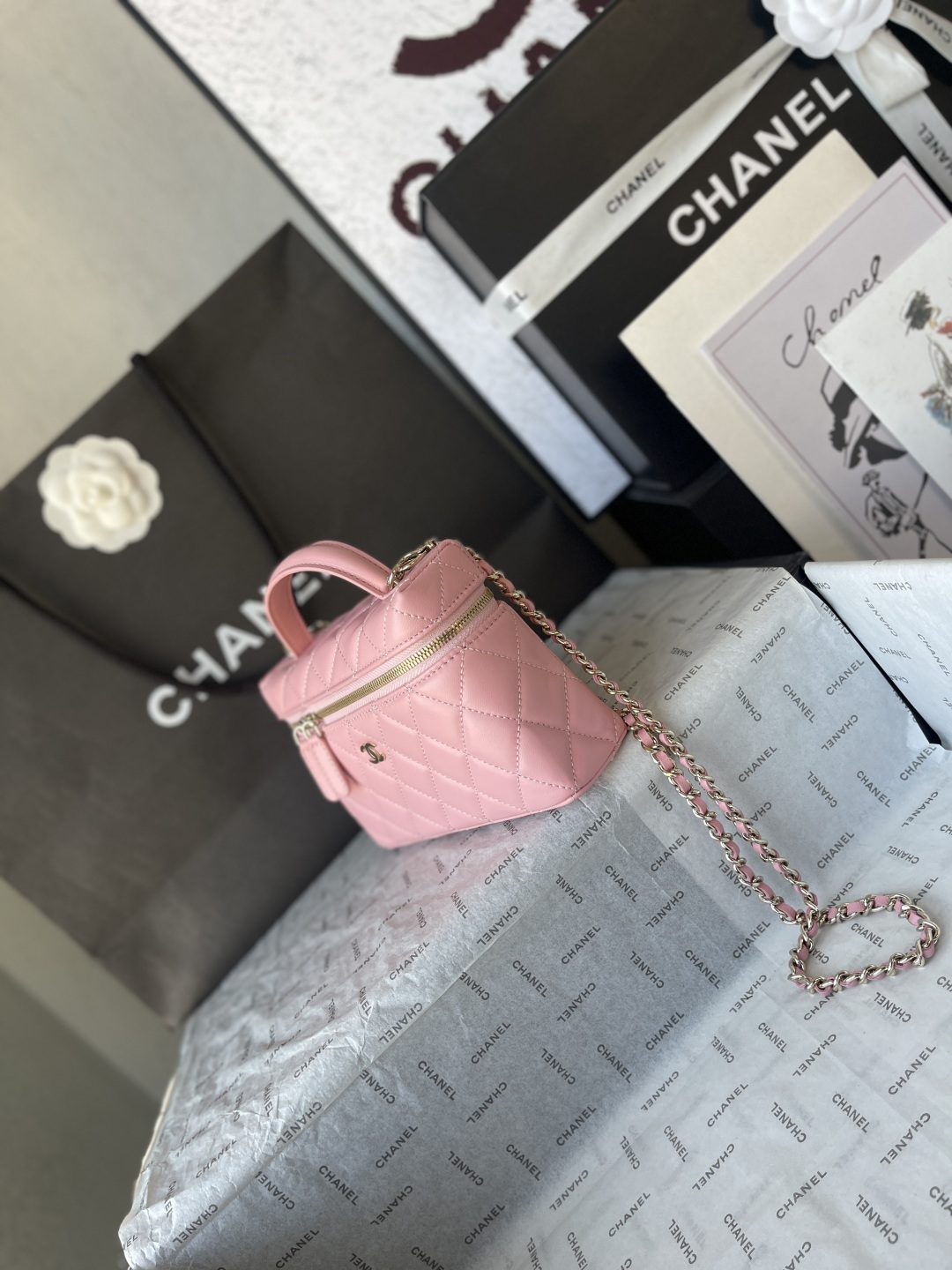 25C Classic Vanity Case with Chain（pink） - Mocuir