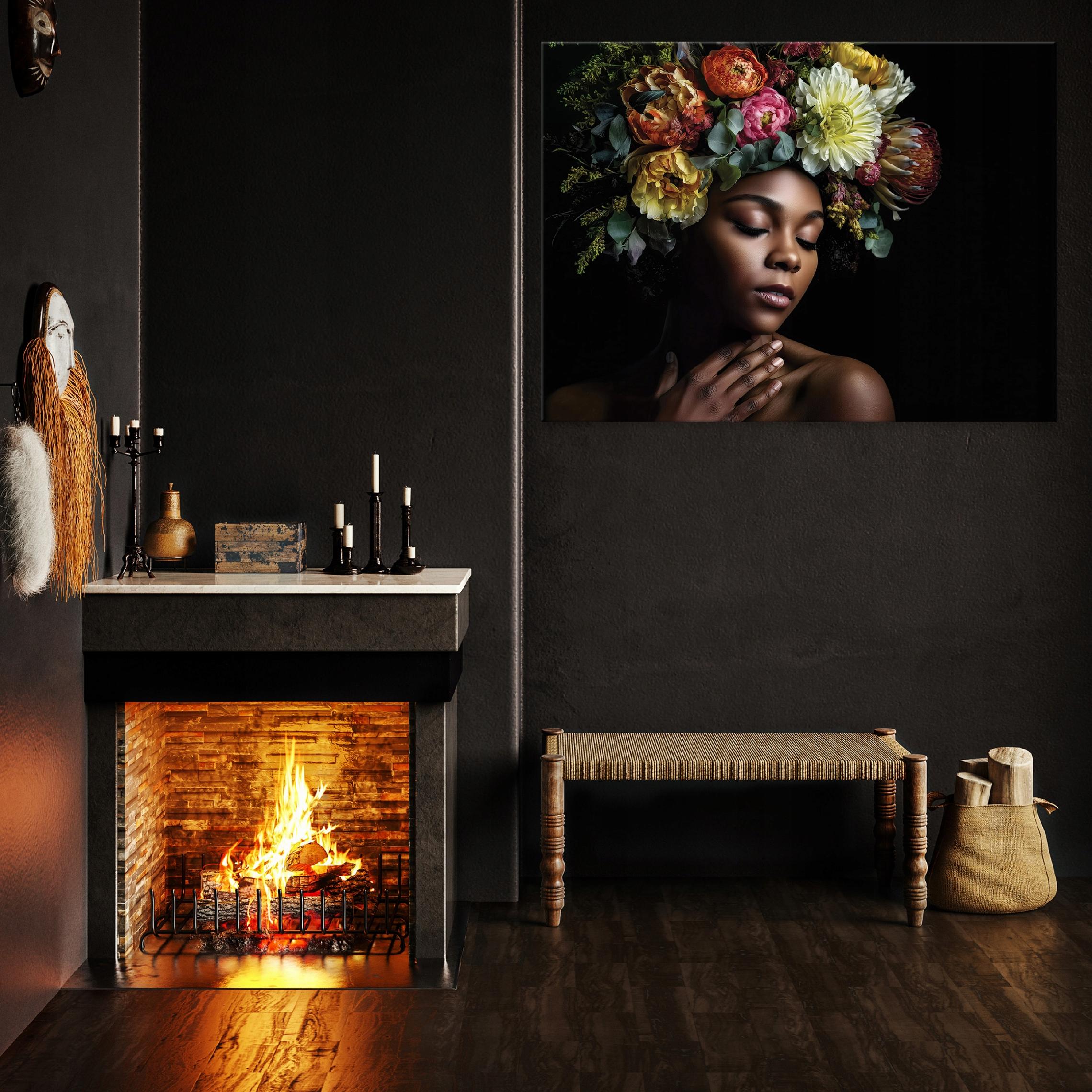 Abstract painting of a woman and flowers for the bedroom, living room, or kitchen on 40x30 canvas