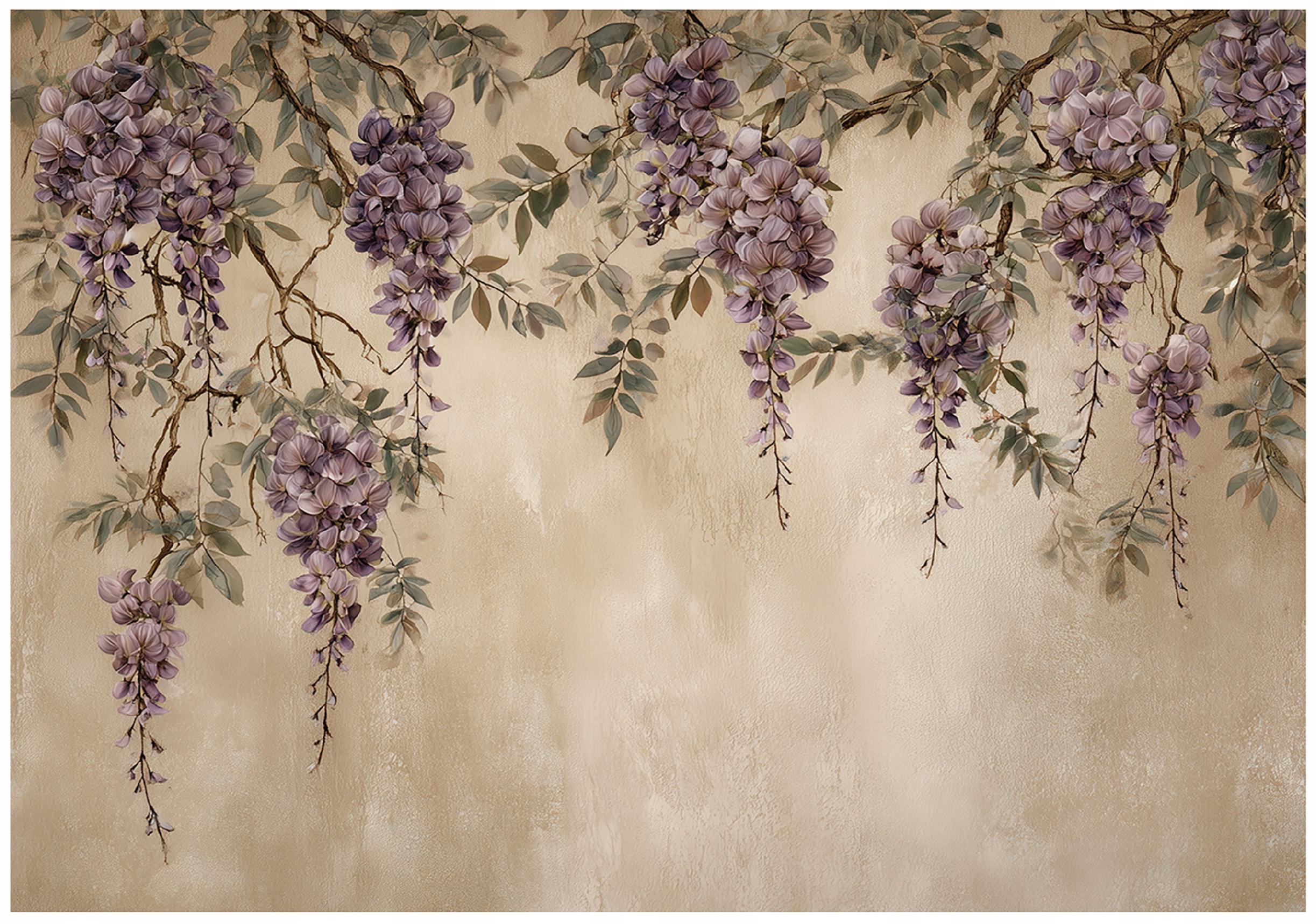 Lavender wall mural, hanging, concrete, bedroom, living room, non-woven wallpaper,