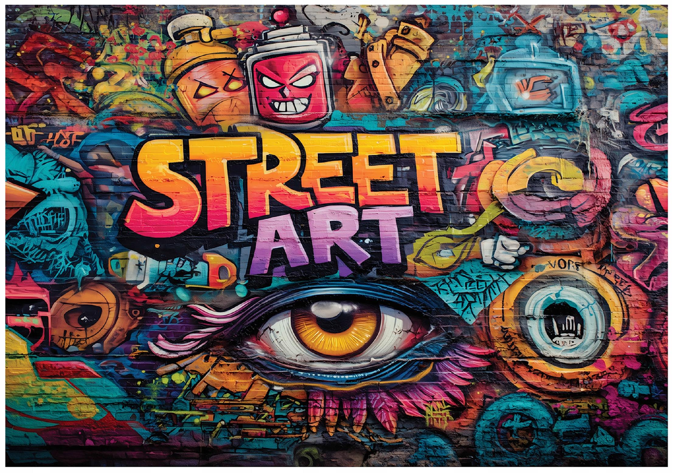 Graffiti brick wall wall mural for boys, children's wallpaper