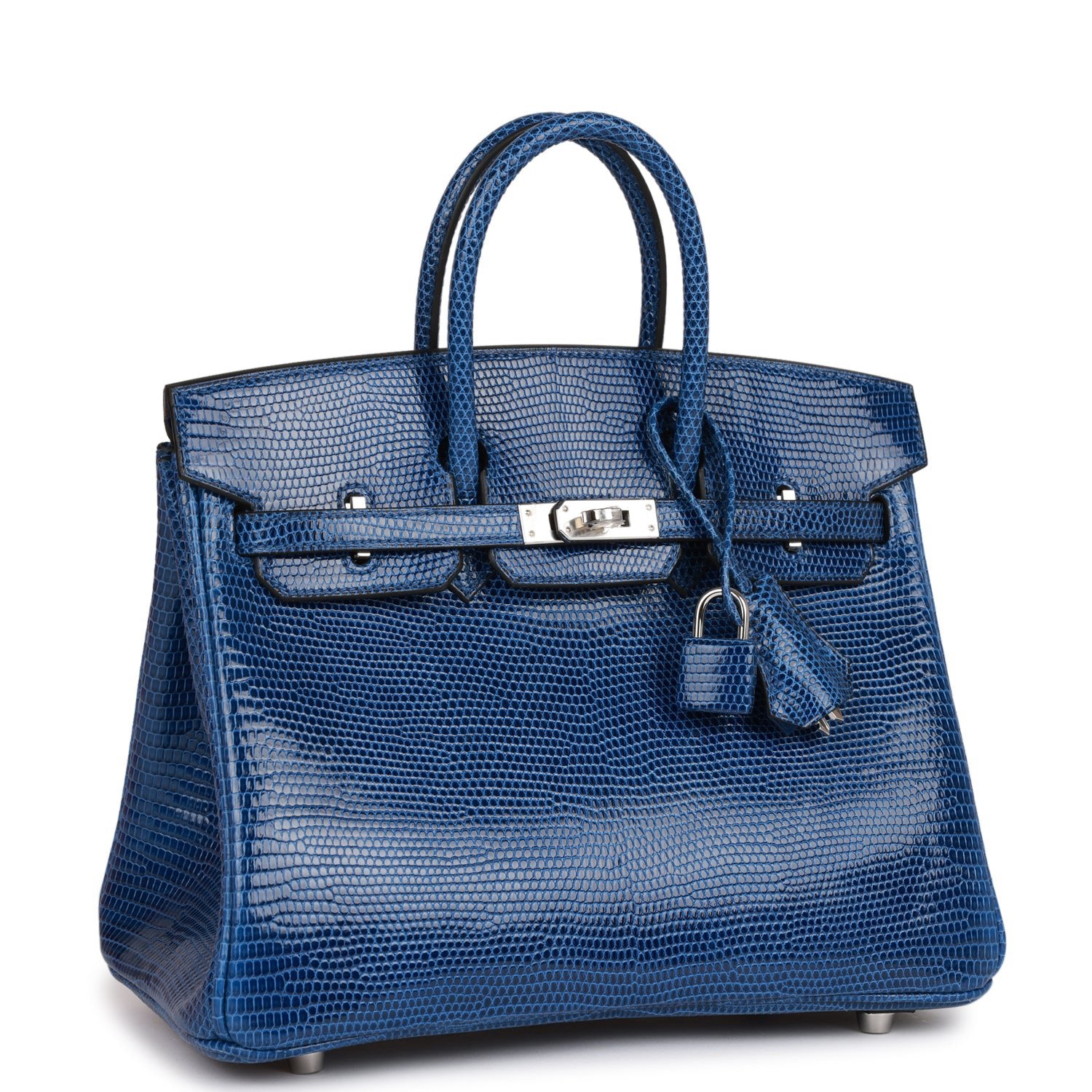 Birkin 25 Bleu Saphir Lizard Palladium Hardware