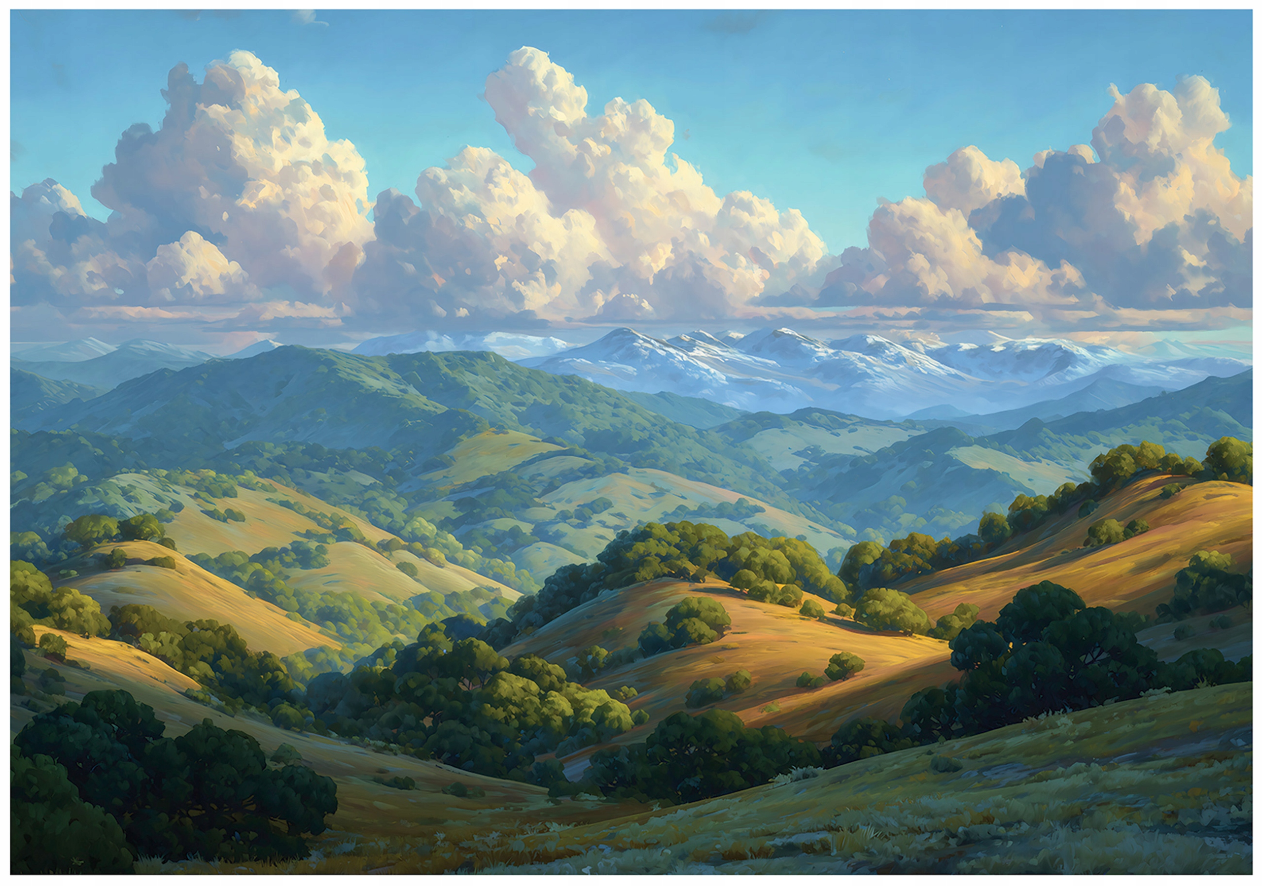 Wall mural: landscape with mountains; for the bedroom or living room; non-woven wallpaper;
