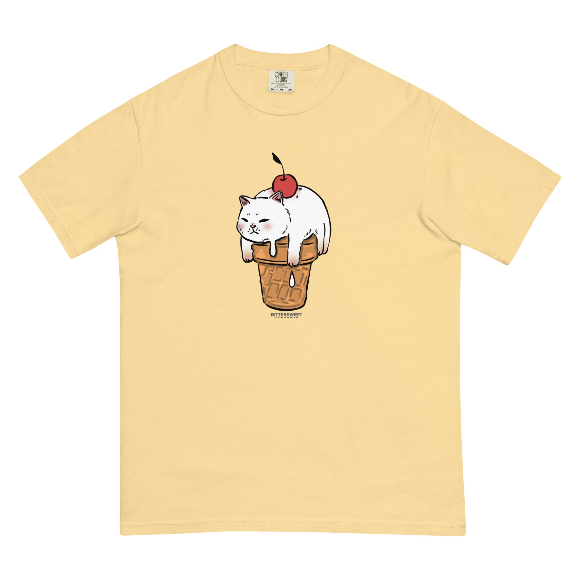 Cat ice cream graphic tee. funny cat T shirt