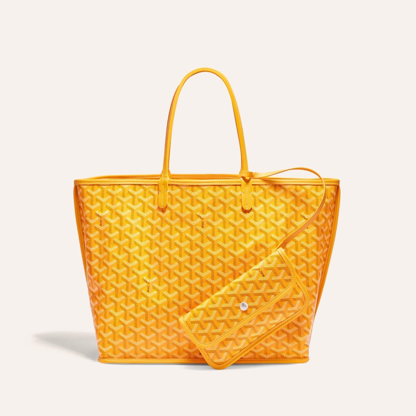 Goyardine Yellow Anjou PM Reversible Tote Palladium Hardware