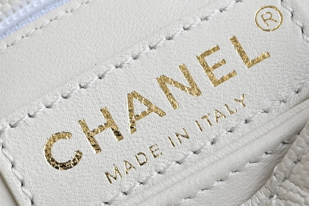 MiniNano Coco Handle Bag in White Quilted Grained Calfskin (Caviar) with Light Gold-Tone Hardware - Mocuir