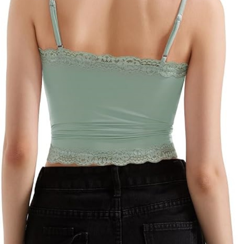 Women Lace Double Lined Camisole Top Spaghetti Strap Going Out Tank Top