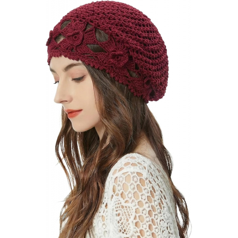 Women's Cotton Crochet Slouchy Beanie Hat