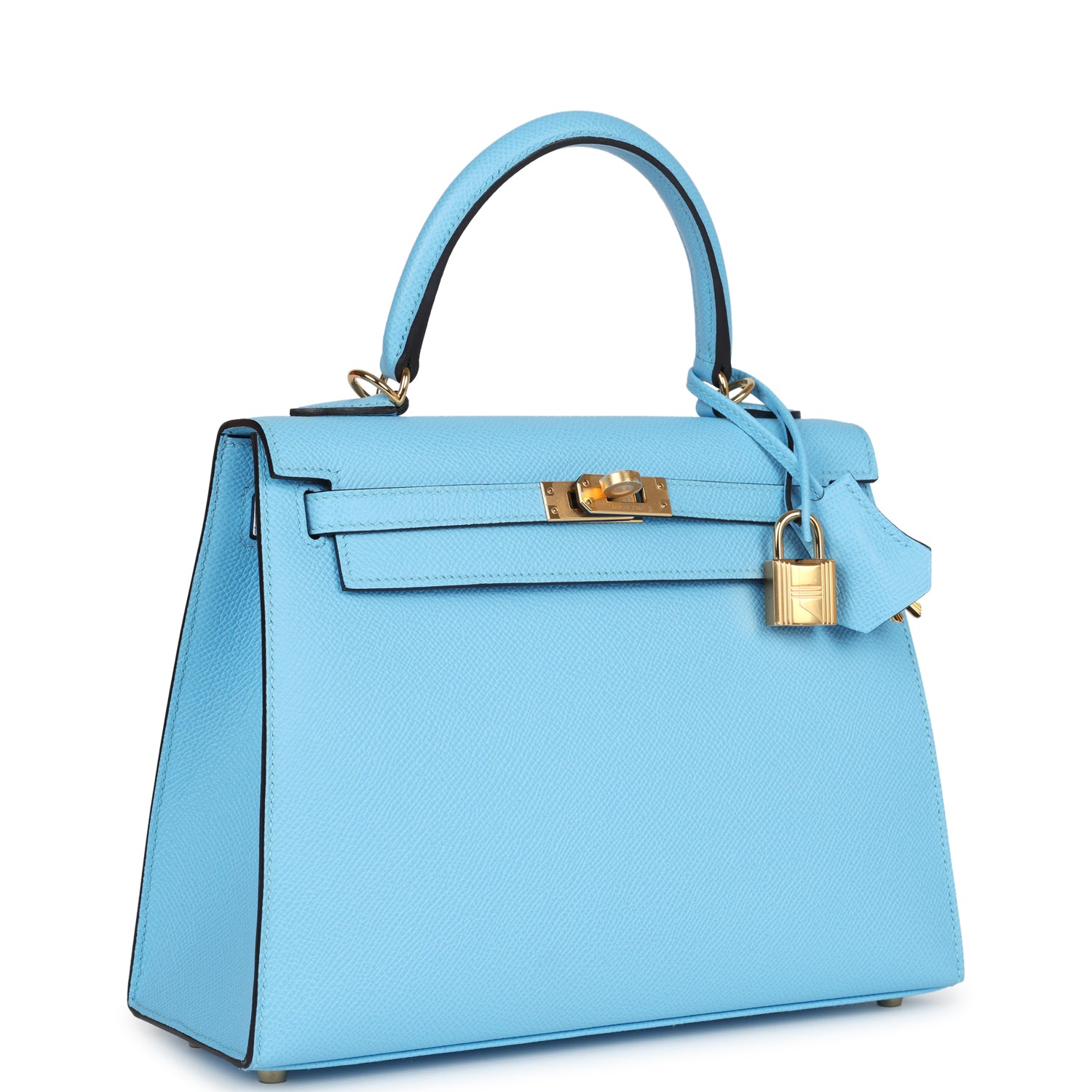 Kelly Sellier 25 Celeste Epsom Gold Hardware