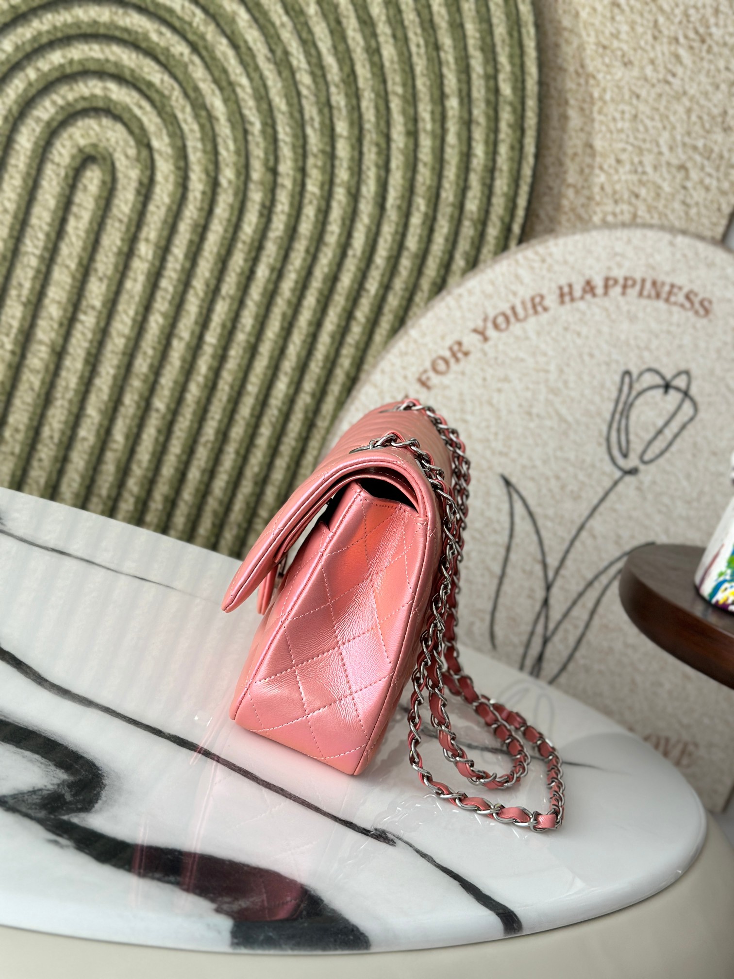 20C Spring Summer Iridescent Light Pink Calfskin Classic Flap Bag - Mocuir