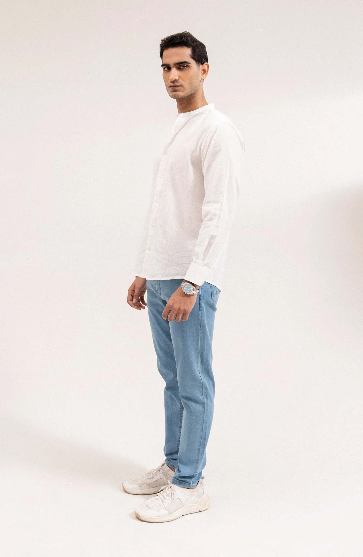 Men's Band Collar Shirt - SWS711A125
