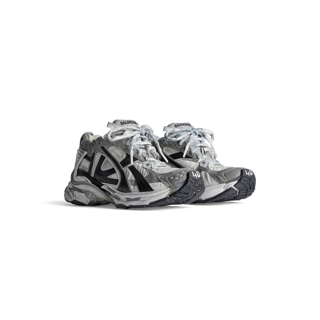 Mens Runner Sneaker in Grey/white/black