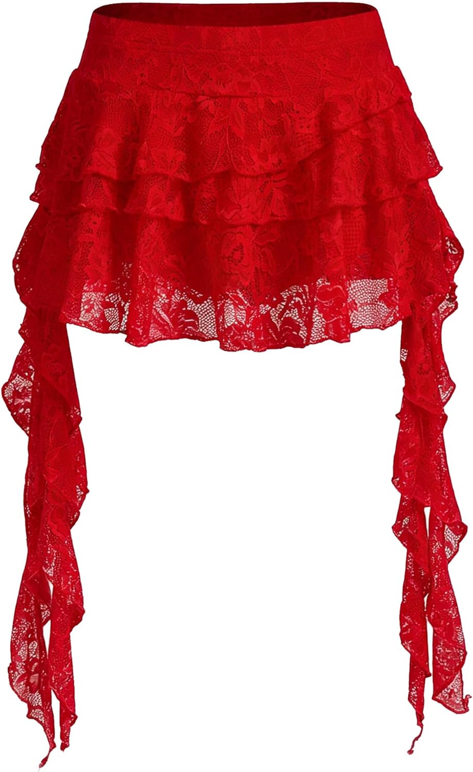 Women's Y2K Mini Skirt Ruffle Lace Asymmetrical