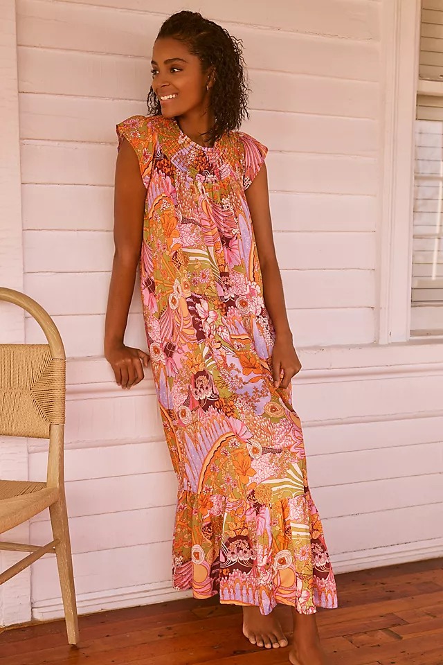 Elegant Sleep Maxi Dress PURPLE MOTIF